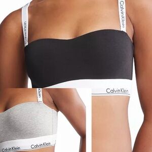 Calvin Klein Black and Gray Bandeau Bra